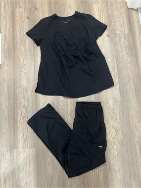 Grey’s Anatomy by Barco Black Maternity Scrub Set Womens Large
